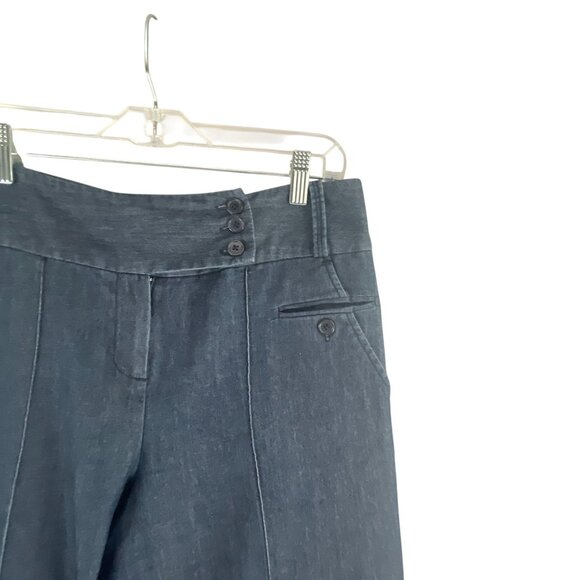 Larry Levine Women's Stretch Wide Leg Denim Jean Trousers Size 10 Cotton Blend W - Picture 6 of 8